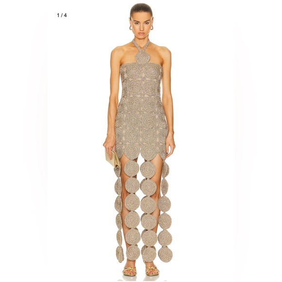 Simon Miller beep beep dress gold. Size: small - Picture 1 of 4